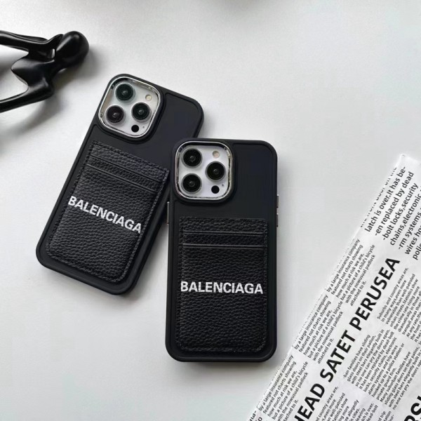 Balenciaga バレンシアガ カードは入れ iPhone 14  14pro 14pro maxブランドケース レザー アイフォン 14プロ マックス/14プロ/14/13/12/11カバー 落下防止ブランド プロマックススマホカバー激安男女兼用iPhone 15 14 pro maxケースカバー