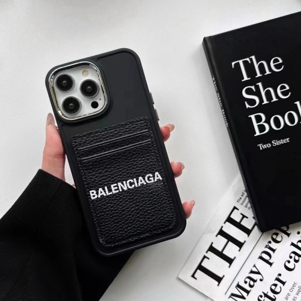 Balenciaga バレンシアガ カードは入れ iPhone 14  14pro 14pro maxブランドケース レザー アイフォン 14プロ マックス/14プロ/14/13/12/11カバー 落下防止ブランド プロマックススマホカバー激安男女兼用iPhone 15 14 pro maxケースカバー