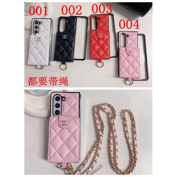 Chanel シャネルブランド Samsung Z Fold 5 4 flip 3 4 6 スマホカバー 流行りかわいいGalaxy Z flip 6 Fold 5 4ケース 耐衝撃レザーブランドギャラクシー Z Flip5 4カバー 落下保護Galaxy Z Flip5/4ケース 高級感 シンプル 逸品