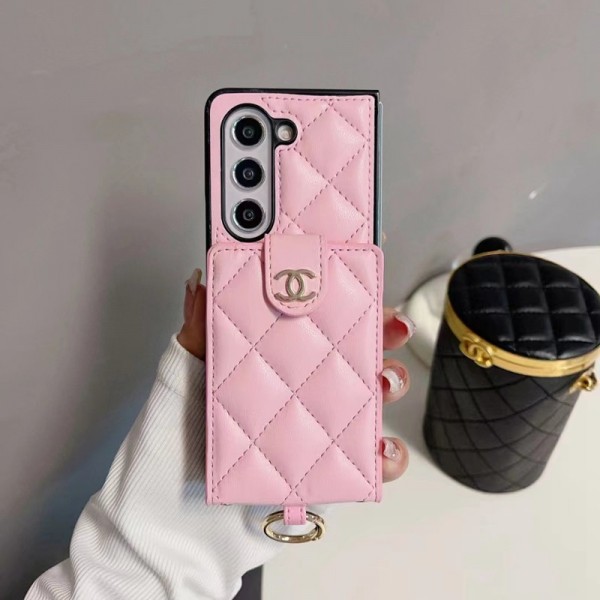 Chanel シャネルブランド Samsung Z Fold 5 4 flip 3 4 6 スマホカバー 流行りかわいいGalaxy Z flip 6 Fold 5 4ケース 耐衝撃レザーブランドギャラクシー Z Flip5 4カバー 落下保護Galaxy Z Flip5/4ケース 高級感 シンプル 逸品