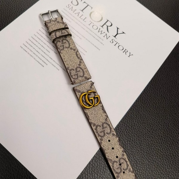 Gucci グッチモノグラム アップルウォッチSE2/Ultra2/10バンド レザー製芸能人愛用 Galaxy Watch6 Classic/5 Pro/4/3ベルト Apple Watch 9ベルト 腕時計 ストラップapple watch se2ストラップ ファッションアップルウォッチ7バンド 調節可能