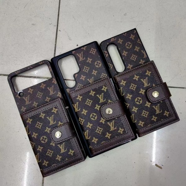 Lv ルイヴィトンかわいいGalaxy Z flip Fold 5 4 6ケース 耐衝撃レザーGalaxy Z Flip5 4 6スマホケース 携帯カバーギャラクシー Z Fold5/Fold4ケース ビジネス 高品質 メンズブランドギャラクシー Z Flip5 4カバー 落下保護