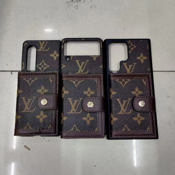 Lv ルイヴィトンかわいいGalaxy Z flip Fold 5 4 6ケース 耐衝撃レザーGalaxy Z Flip5 4 6スマホケース 携帯カバーギャラクシー Z Fold5/Fold4ケース ビジネス 高品質 メンズブランドギャラクシー Z Flip5 4カバー 落下保護