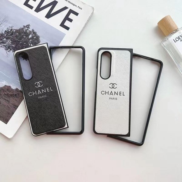 Chanel シャネルブランド Samsung Z Fold 5 4 6 flip 3 4スマホカバー 流行りかわいいGalaxy Z flip Fold 5 4ケース 耐衝撃レザーギャラクシー Z Fold5/Fold4ケース ビジネス 高品質 メンズブランドギャラクシー Z Flip5 4カバー 落下保護