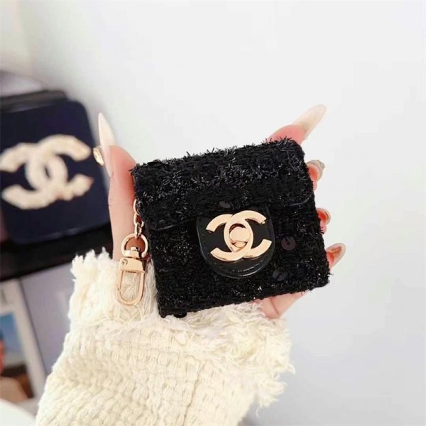 Chanel シャネルブランド Airpods 4/3/Pro2ケース 保護 第3世代 airpods 4/pro2 ケース ハイブランド 落下防止軽量 エアーポッズ 4/プロ2/3カバー 紛失防止airpods pro2/4 3ケース ストラップ付き