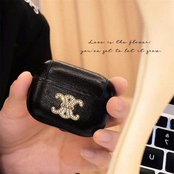 Ysl イブサンローランブランド Airpods 4/3/Pro2ケース 保護軽量 エアーポッズ 4/プロ2/3カバー 紛失防止ブランド Airpods Pro2/3 4メンズ レディースairpods pro2/4 3ケース ストラップ付き