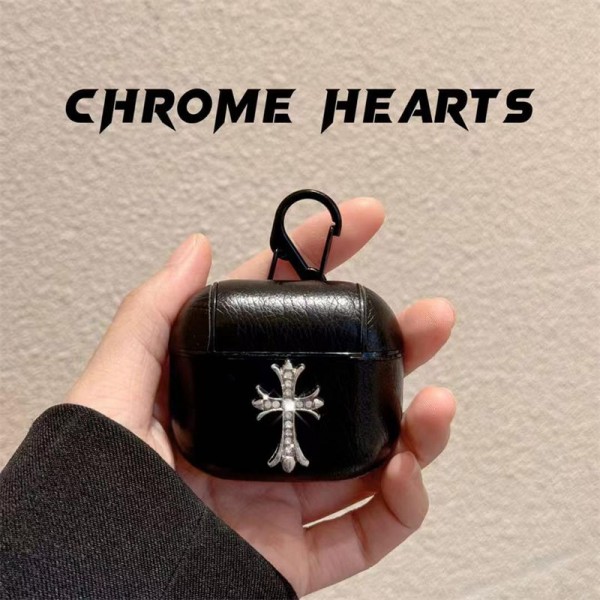 クロムハーツ Chrome Heartsブランド Airpods 4/3/Pro2ケース 保護 第3世代 airpods 4/pro2 ケース ハイブランド 落下防止軽量 エアーポッズ 4/プロ2/3カバー 紛失防止airpods 4 pro2ケース シリコン