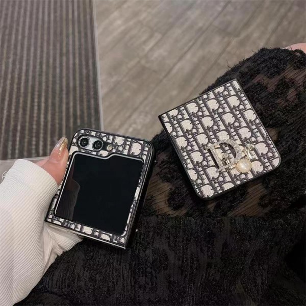 Dior ディオールかわいいGalaxy Z flip 6 5 4ケース 耐衝撃レザーGalaxy Z Flip5 4スマホケース 携帯カバーブランドギャラクシー Z Flip5 4カバー 落下保護Galaxy Z Flip5/4ケース 高級感 シンプル 逸品