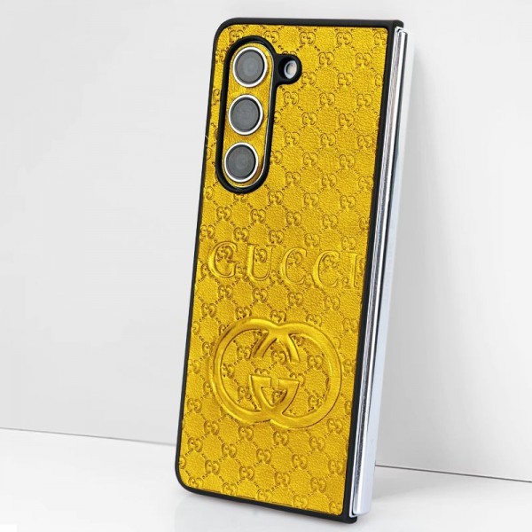 Gucci グッチ かわいいGalaxy Z Fold 5 4ケース 耐衝撃レザースマホケース 携帯カバーSamsung Z Fold5 4 6スマホケース気質オシャレブランドギャラクシー Z Fold5 4 3カバー 落下保護