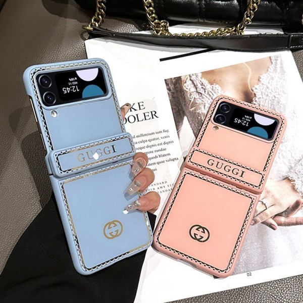 Gucci グッチかわいいGalaxy Z flip 6 5 4 3ケース 耐衝撃レザーGalaxy Z Flip5 4 6スマホケース 携帯カバーSamsungスマホケース気質オシャレGalaxy Z Flip5/4ケース 高級感 シンプル 逸品