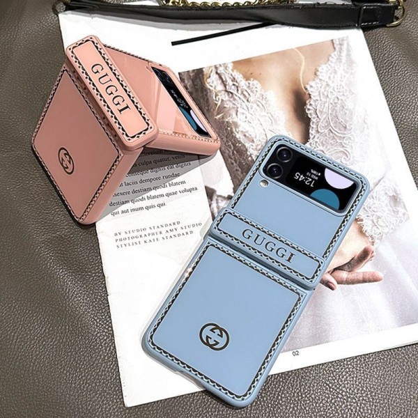 Gucci グッチかわいいGalaxy Z flip 6 5 4 3ケース 耐衝撃レザーGalaxy Z Flip5 4 6スマホケース 携帯カバーSamsungスマホケース気質オシャレGalaxy Z Flip5/4ケース 高級感 シンプル 逸品