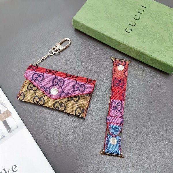 Gucci グッチブランド アップルウォッチ9 10ハンド かわいいモノグラム アップルウォッチSE2バンド レザー製apple watch ultraバンド メンズ レディースアップルウォッチ7バンド 調節可能