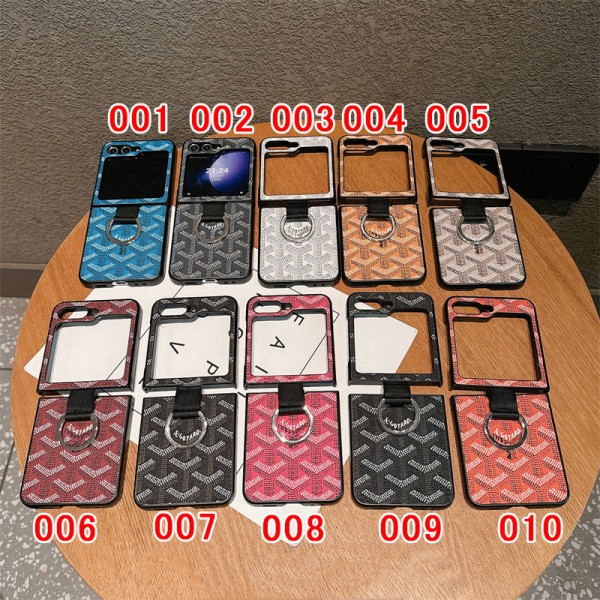 Goyard ゴヤールブランド Samsung Z flip 6 5 4スマホカバー 流行りかわいいGalaxy Z flip Fold 5 4ケース 耐衝撃レザー Galaxy z fold5 4 6ブランドスマホケース ブランドギャラクシー Z Flip5 4 6カバー 落下保護