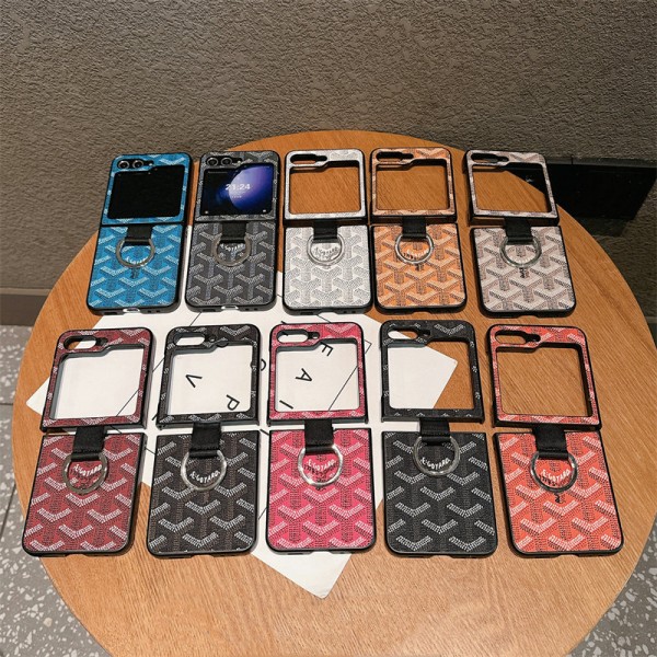 Goyard ゴヤールブランド Samsung Z flip 6 5 4スマホカバー 流行りかわいいGalaxy Z flip Fold 5 4ケース 耐衝撃レザー Galaxy z fold5 4 6ブランドスマホケース ブランドギャラクシー Z Flip5 4 6カバー 落下保護