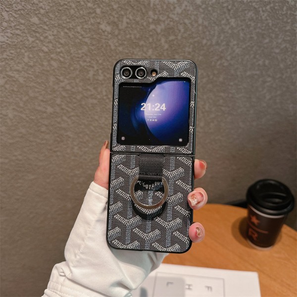 Goyard ゴヤールブランド Samsung Z flip 6 5 4スマホカバー 流行りかわいいGalaxy Z flip Fold 5 4ケース 耐衝撃レザー Galaxy z fold5 4 6ブランドスマホケース ブランドギャラクシー Z Flip5 4 6カバー 落下保護