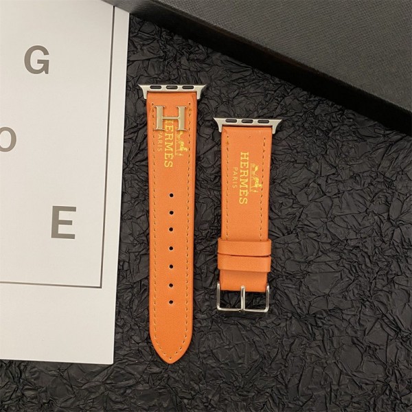 Hermes エルメスモノグラム アップルウォッチSE2バンド レザー製apple watch se2ストラップ ファッションapple watch ultraバンド メンズ レディースアップルウォッチ7バンド 調節可能