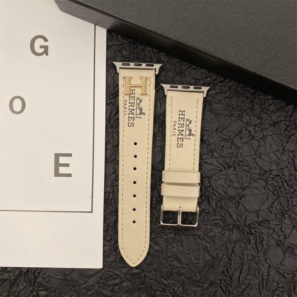 Hermes エルメスモノグラム アップルウォッチSE2バンド レザー製apple watch se2ストラップ ファッションapple watch ultraバンド メンズ レディースアップルウォッチ7バンド 調節可能