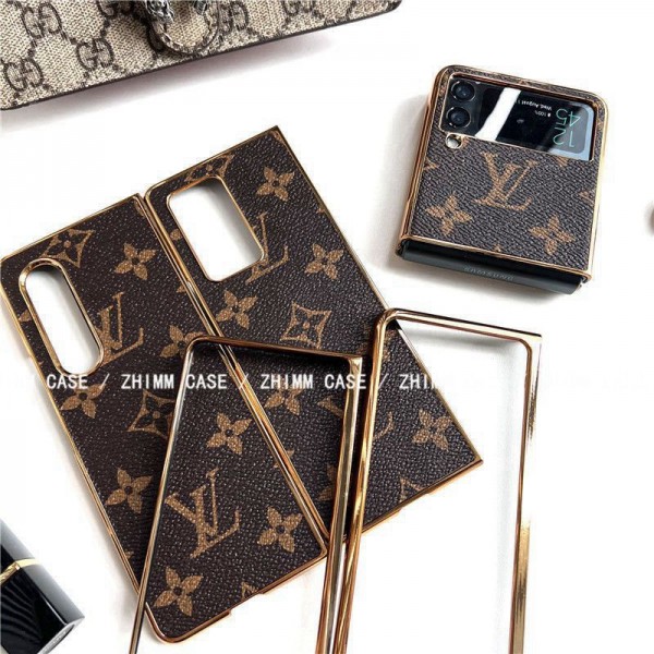 Louis Vuitton ブランド GALAXY Z Fold 5 4ケース 耐衝撃 ルイヴィトン Galaxy zflip5  6 4保護カバー 枠 電気加工 ギャラクシーFold3/flip3ケース 軽量 フィット 放熱性よい 定番モノグラム 男女兼用