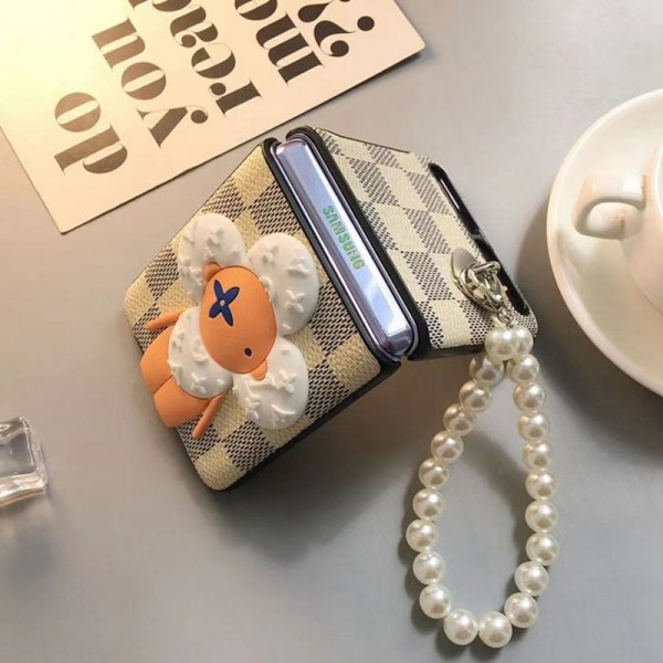 Lv ルイヴィトンかわいいGalaxy Z flip 5 4ケース 耐衝撃レザーGalaxy Z Flip5 4 6スマホケース 携帯カバーギャラクシー Zケース ビジネス 高品質 メンズ ブランドスマホケース 