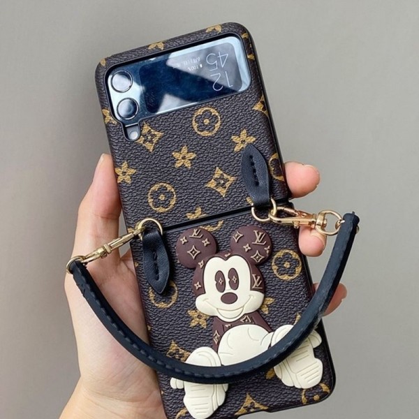 Lv ルイヴィトン ディズニー ブランド Galaxy Z flip 6 5 4スマホカバー 流行りSamsung Zスマホケース気質オシャレブランドスマホケース ブランドギャラクシー Z Flip5 4 6カバー 落下保護