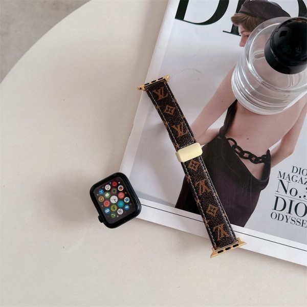 Lv ルイヴィトンブランド アップルウォッチ9 10ハンド かわいいモノグラム アップルウォッチSE2バンド レザー製apple watch se2ストラップ ファッションApple Watch 8 7ベルト シリコン