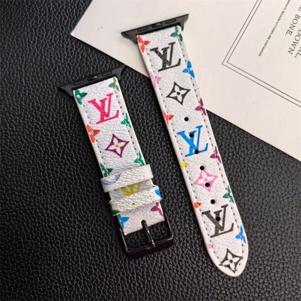 Lv ルイヴィトンモノグラム アップルウォッチSE2バンド レザー製芸能人愛用 アップルウォッチUltra2，Apple Watch 9 10ベルト 腕時計 ストラップapple watch se2ストラップ ファッションApple Watch 8 7ベルト シリコン