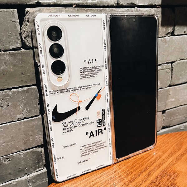 Nike ナイキブランド Samsung Z Fold 6 5 4 スマホカバー 流行りかわいいGalaxy ZFold 5 4ケース 耐衝撃レザーGalaxy Z Fold5 4 6スマホケース 携帯カバーブランドギャラクシー Z Flip5 4 6カバー 落下保護