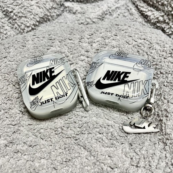 Nike ナイキ ブランド Airpods 4/3/Pro2ケース 保護 エアーポッズ 第四世代ケース 便利 カラビナ付き軽量 エアーポッズ 4/プロ2/3カバー 紛失防止airpods 4 pro2ケース シリコン