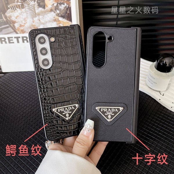 Prada プラダブランド Samsung Z Fold 6 スマホカバー 流行りかわいいGalaxy Z Fold 5 4ケース 耐衝撃レザーGalaxy Z Flip5 4 6スマホケース 携帯カバーSamsung Z Fold5 4 6スマホケース気質オシャレ