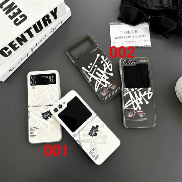 Stussy ステューシーブランド Galaxy Z flip 6 5 4 3スマホカバー 流行りSamsungスマホケース気質オシャレ ブランドスマホケース Galaxy Z Flip5/4ケース 高級感 シンプル 逸品