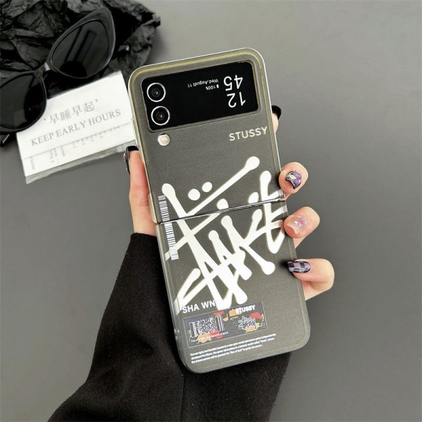 Stussy ステューシーブランド Galaxy Z flip 6 5 4 3スマホカバー 流行りSamsungスマホケース気質オシャレ ブランドスマホケース Galaxy Z Flip5/4ケース 高級感 シンプル 逸品