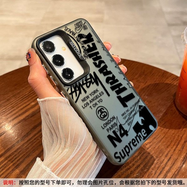 Stussy ステューシーブランドSamsung s25 S23 Ultra s24 s22 Plusケース 落下保護サムスン s25/S23/S24+/S24ULTRAカバーケース耐衝撃かわいいのgalaxy s24 plus s25 ultraケース大人気高級感っぽいブランドスマホケースgalaxy s24