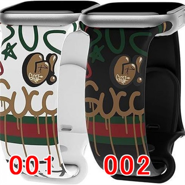 Gucci グッチモノグラム アップルウォッチSE2バンド レザー製芸能人愛用 アップルウォッチUltra2，Apple Watch 9 10 ベルト 腕時計 ストラップアップルウォッチ7バンド 調節可能Apple Watch 7ベルト シリコン