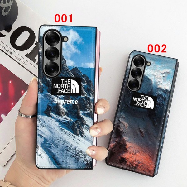 THE NORTH FACE ブランド ギャラクシー Z Fold 6 5 4 スマホカバー 流行りかわいい ザノースフェイス Galaxy Z Fold 5 4ケース 耐衝撃レザー 携帯カバーSamsung Z Fold5 4 6スマホケース気質オシャレ