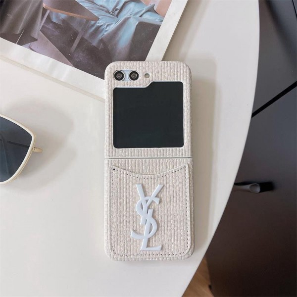 Ysl イブサンローランブランド Samsung Z flip 5 4スマホカバー 流行りギャラクシー Z Flip5 4カバー ビジネス 高品質 メンズブランド 落下保護Galaxy Z Flip5/4ケース 高級感 シンプル 逸品