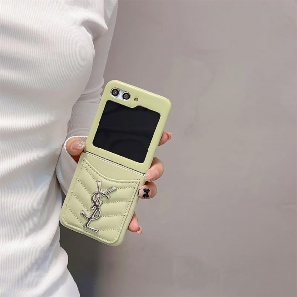 Ysl イブサンローランかわいいGalaxy Z flip 6 5 4ケース 耐衝撃レザー Galaxy Z Flip5 4 6スマホケース カードポケット Galaxy z FLIP 5 4 6ブランドスマホケース ブランドギャラクシー Z Flip5 4 6カバー 落下保護