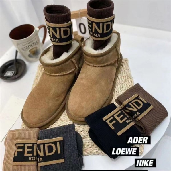 Fendi フェンディパロディ靴下 韓国 安いブランド激安靴下メンズレディーススーパーコピー韓国 冷えとりくつした  保温 ルームソックス ブランド通販