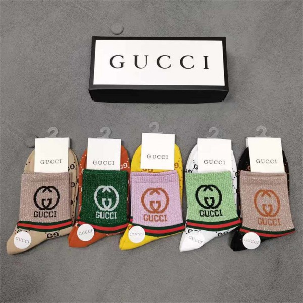 Gucci グッチソックス ブランド スポーツ コピーブランド激安靴下メンズレディーススーパーコピー韓国 冷えとりくつした  保温 ルームソックス ブランド通販 5足セット