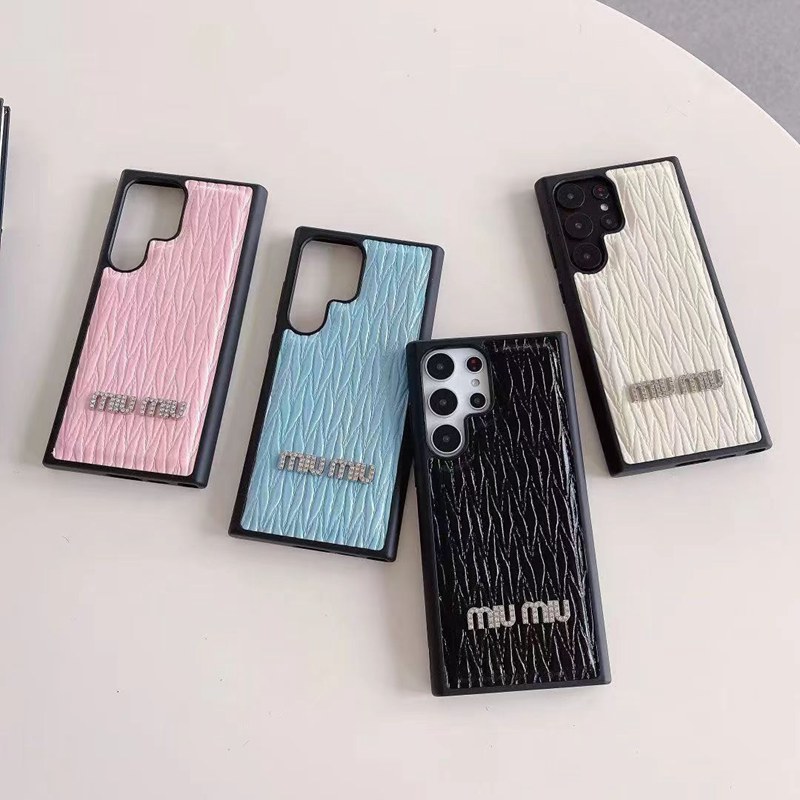 ミュウミュウ MiuMiuギャラクシー S23 S22 Ultra Plus ケースブランドGALAXY S23 アイホン14 15 plus 15 ultraケース